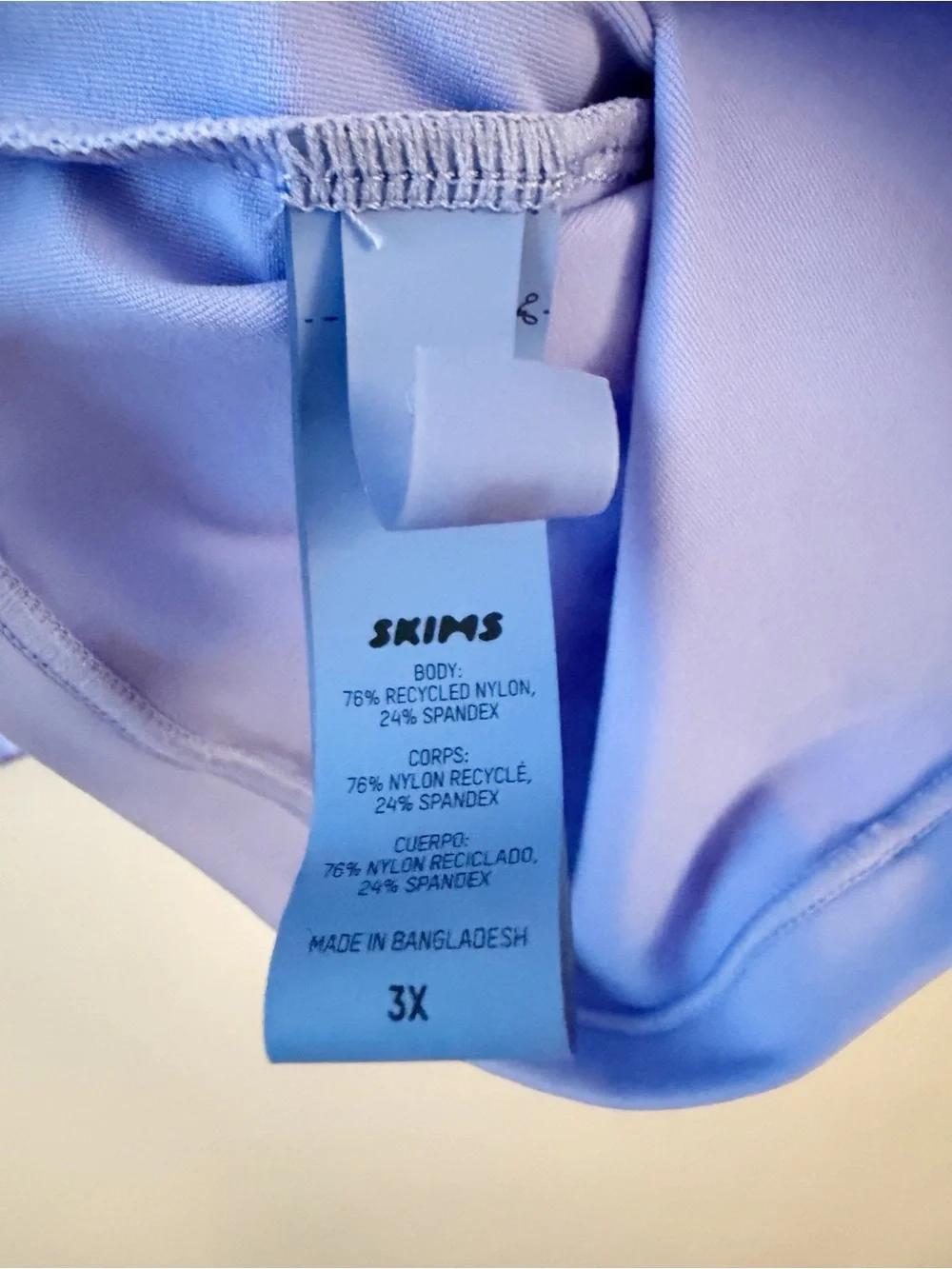 SKIMS Recycled Swim T-Shirt Tee Top Perwinkle Stretch Cropped Coverup 3X